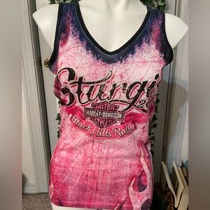 Harley Davidson Sturgis South Dakota Black Hills Women’s Pink Tank Top Small